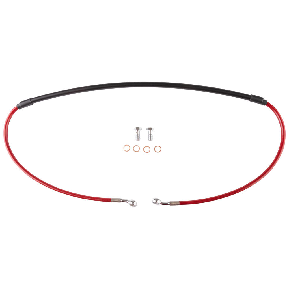 Tusk 1201540001 Front Motorcycle Steel Braided Brake Line Standard Length Red
