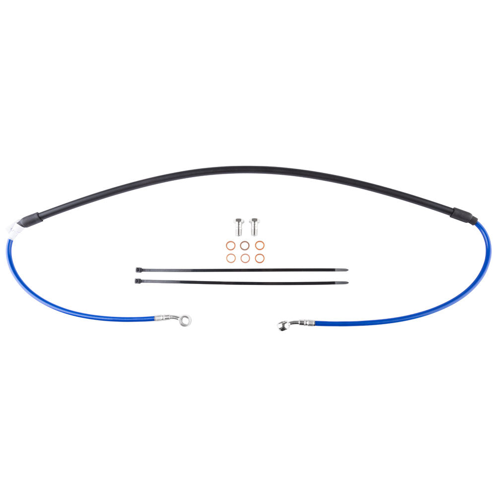 Tusk 1201540021 Front Motorcycle Steel Braided Brake Line Standard Length Blue