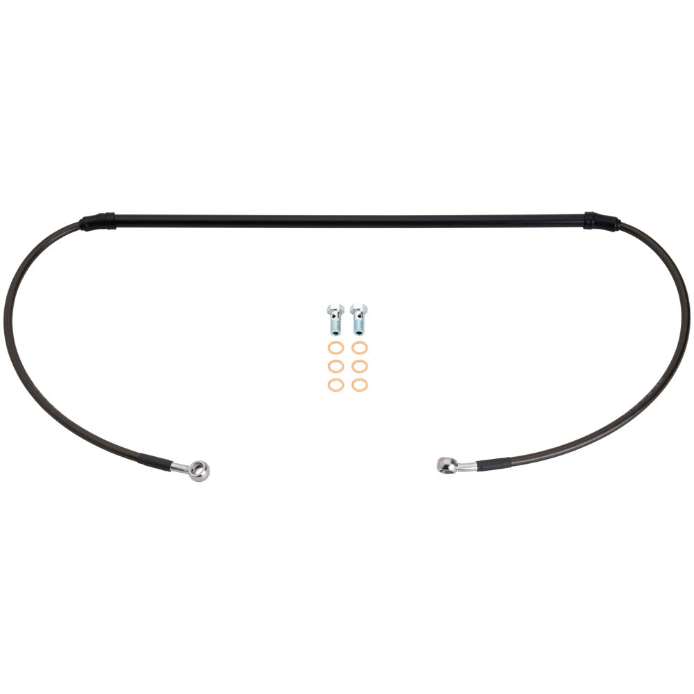 Tusk 1201540040 Front Motorcycle Steel Braided Brake Line Standard Length Black