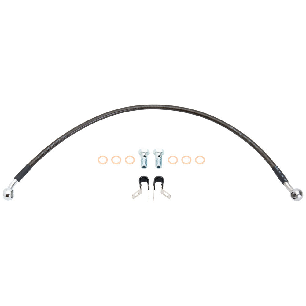 Tusk 1201560050 Rear Motorcycle Steel Braided Brake Line Standard Length Black