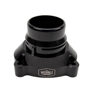 Wehrli 11-25 Ford Power Stroke 6.7L Billet Aluminum Thermostat Housing - Black Anodized