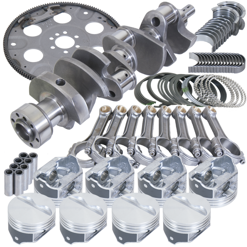 Eagle B15504L06068 fits Chevy 350 1Pc 3.750in Crank 5.700in I-Beam Rods 4.060in Pistons 168 Tooth FP Balanced Assembly