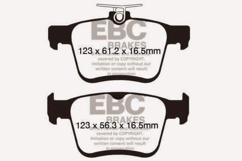 EBC DP22153 14+ fits Audi A3 1.8 Turbo (w/Electronic Parking Brake) Greenstuff Rear Brake Pads