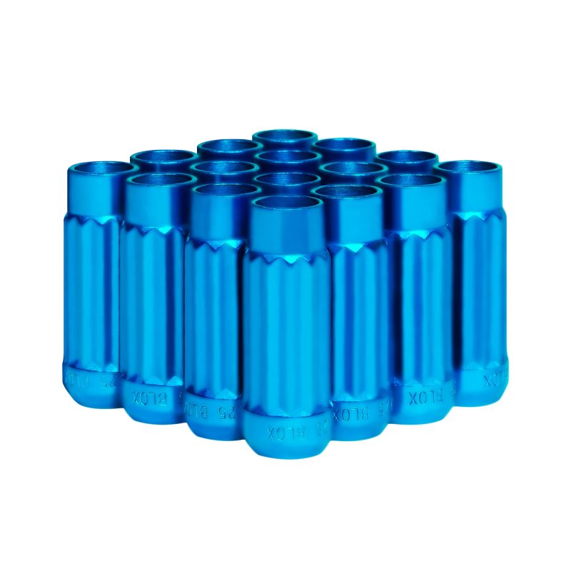 BLOX Racing BXAC-00141-BL Tuner 12P17 Steel Lug Nuts - Blue 12x1.5 Set of 16 12-Sided 17mm