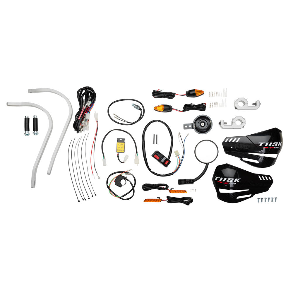 Tusk 1285750009 Enduro Lighting Kit Handguard Turn Signals Silver Handguards