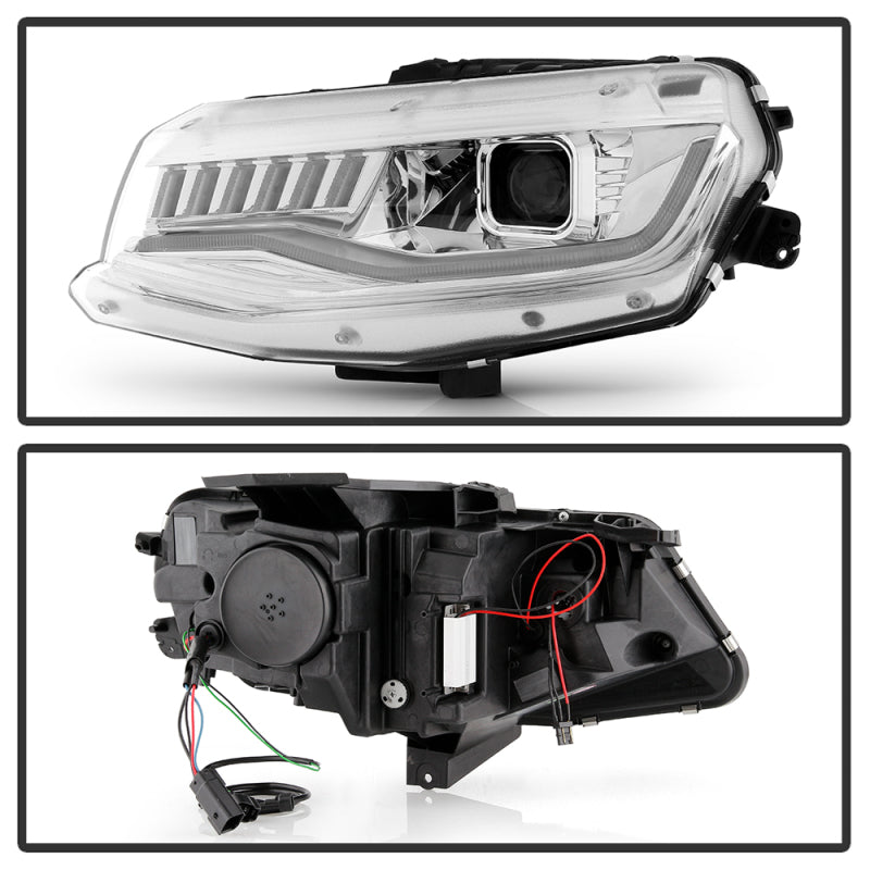 SPYDER 5087386 fits Chevy Camaro (Do Not Fit Halogen) Projector Headlight Chrome