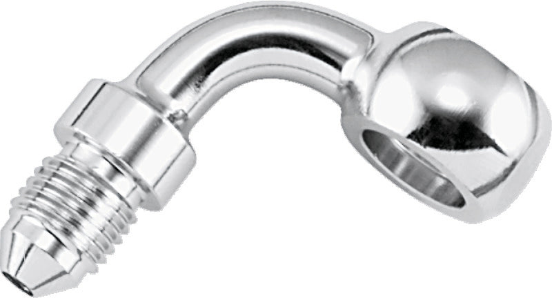Twin Power 35959 Chrome Brake Fitting 3/8 Inch X AN3 90 Degree Banjo Adaptor