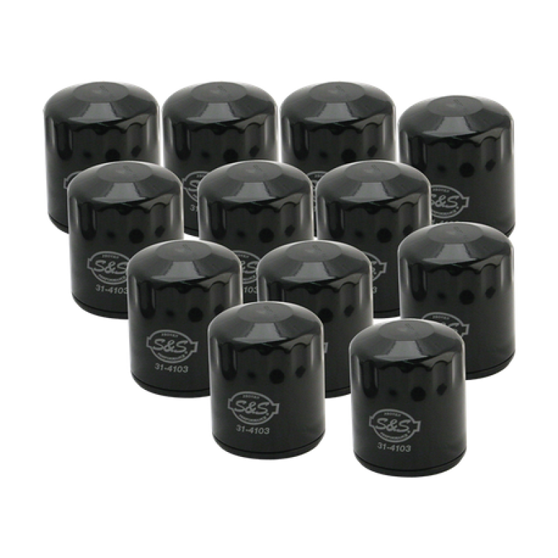 S&S Cycle 310-0241 99-18 BT/2017+ M8/X-Wedge Black Oil Filter - 12 Pack