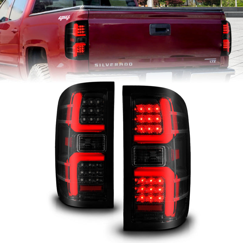 ANZO 311451 fits Chevrolet 15-19 Silverado 2500 HD/3500 HD LED Taillight w/ Sequential Black Housing/Smoke Lens