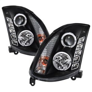 Spyder 5011060 fits Infiniti 03-07 G35 2DR Projector Halogen - LED Halo DRL Blk