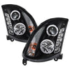 Spyder 5011060 fits Infiniti 03-07 G35 2DR Projector Halogen - LED Halo DRL Blk