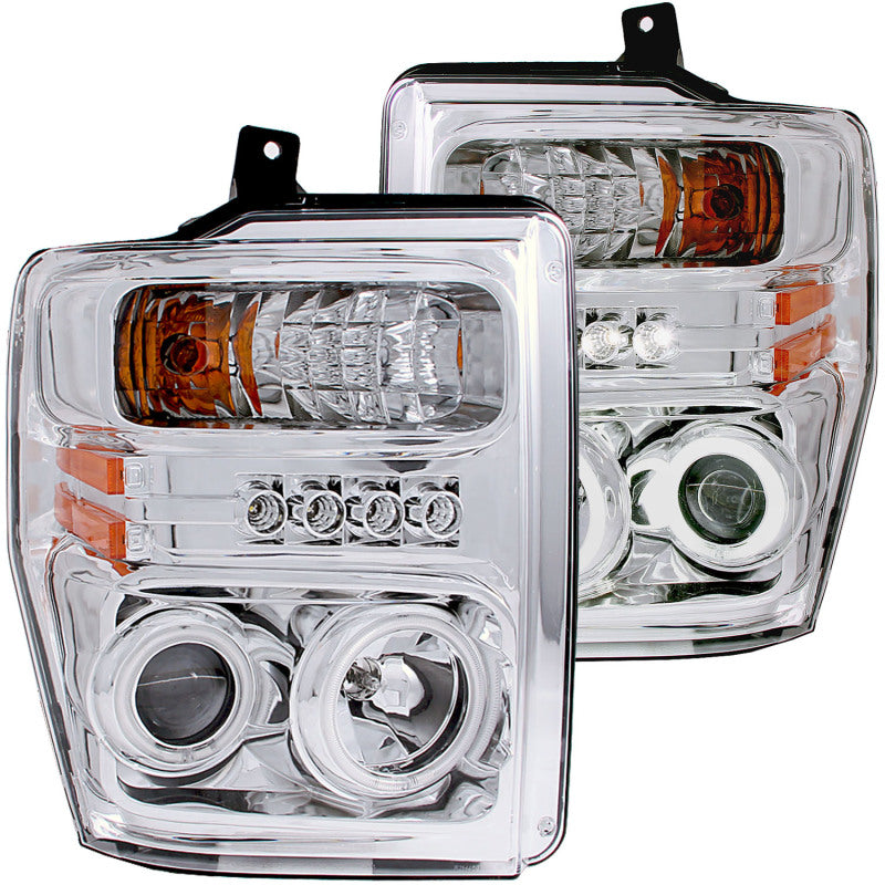 ANZO 111167 2010 fits Ford 08-20 F-250 Projector Headlights w/ Halo Chrome (CCFL)