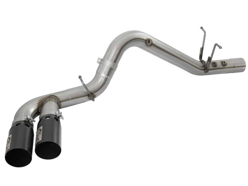 AFE 49-44089-B y Series 4in 409-SS DPF-Back Exhaust w/ Dual Black Tips 2017 fit