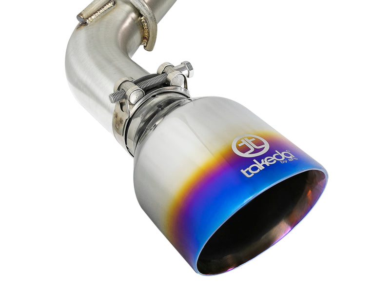 AFE 49-36134NM-L Takeda 2.5in 304 SS CB Exhaust w/ Blue Flame Tips 17-19 fits I