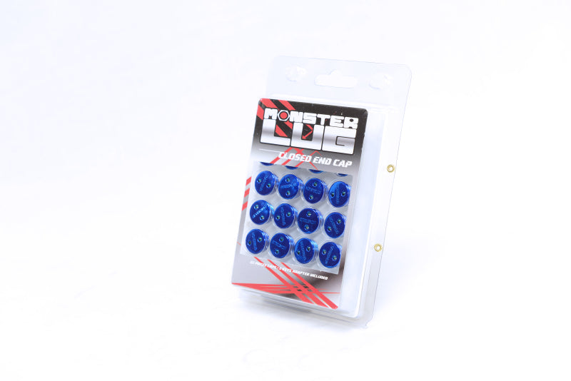 Wheel Mate 33007U Monster Lug Caps M14x1.50 Set of 20 - Blue - Plastic