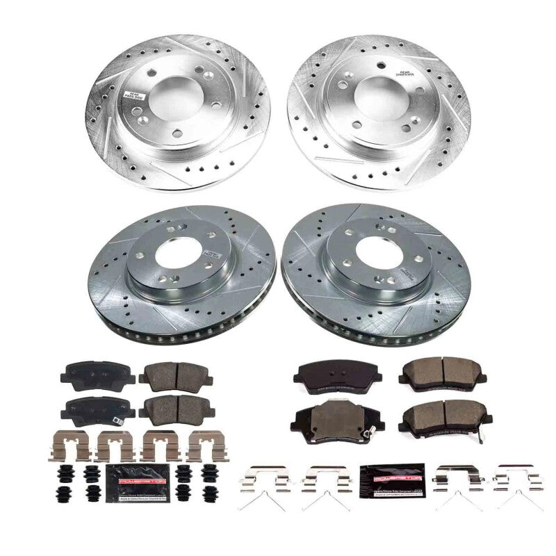 Power Stop K9247 2023 fits Kia Niro Front and Rear Z23 Evolution Brake Kit