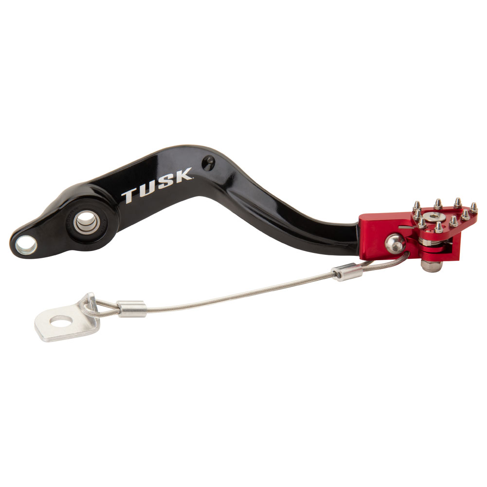 Tusk 1392080042 Aluminum Brake Pedal Red Tip