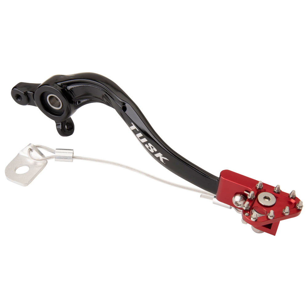 Tusk 1392080049 Aluminum Brake Pedal Red Tip