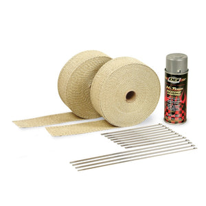 DEI  10112 Exhaust Wrap Kit - Tan Wrap & Aluminum HT Silicone Coating