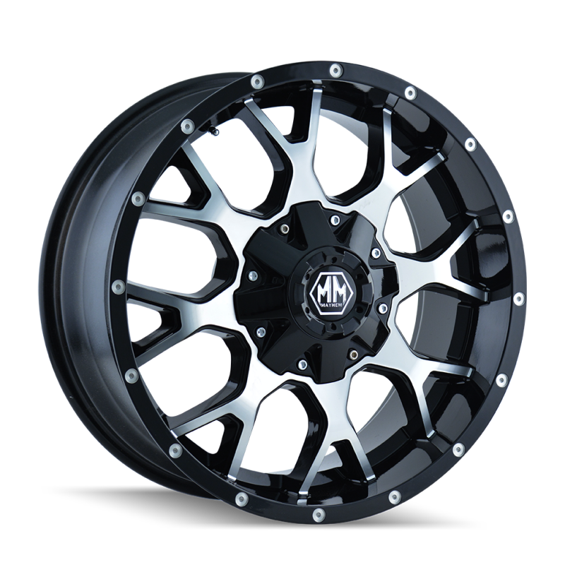 Mayhem 8015-8970B 8015 Warrior 18x9 / 8x170 BP / -12mm Offset / mm Hub Gloss Black Machined Wheel