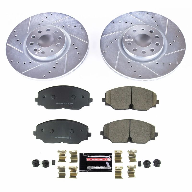 PowerStop K8117 2018 fits Volkswagen Atlas Front Z23 Evolution Sport Brake Kit
