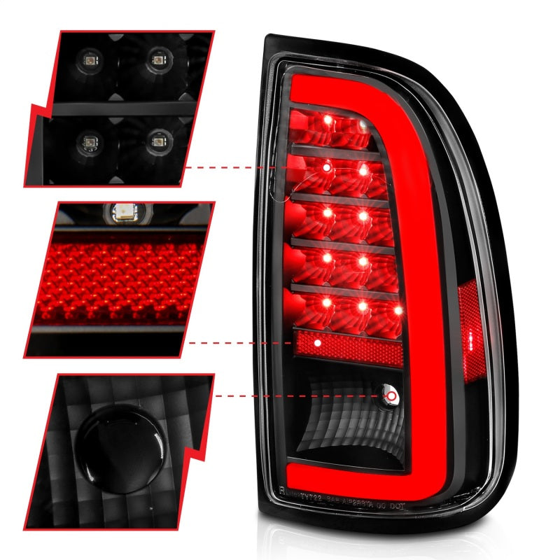 ANZO 311411 fits Toyota 00-06 Tundra LED Taillights w/ Light Bar Black Housing Clear Lens