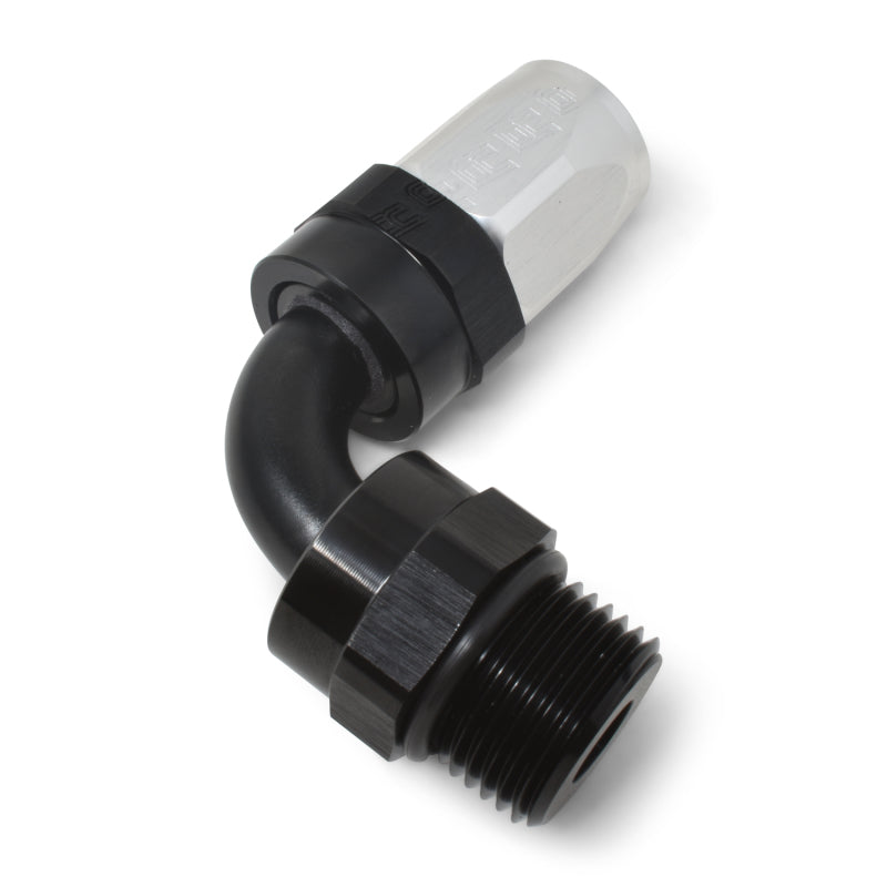Russell 612473 Performance Hose End #8 Hose to #8 Radius Inlet Port 90 Deg Blk/Clr