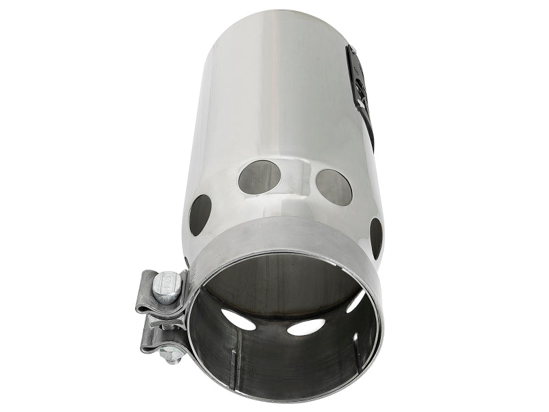 AFE 49T40501-P122  4S 4in SS Intercooled Exhaust Tip - Polished 4in In x 5in Ou