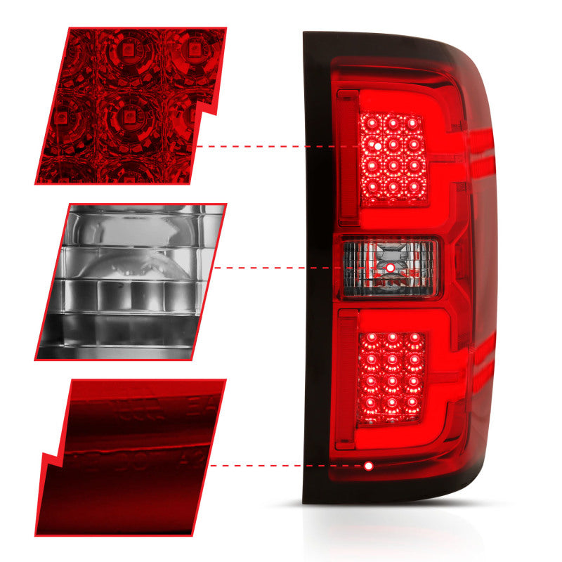 ANZO 311292 2018 fits Chevy 14-20 Silverado 1500 LED Taillights Red/Clear