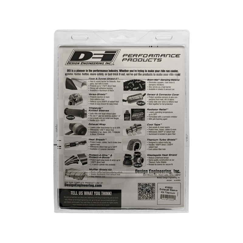 DEI  10022 Powersport Exhaust Sleeve Kit - Titanium