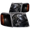 ANZO 111041 2005 fits Ford 01-20 Explorer Crystal Headlights Black