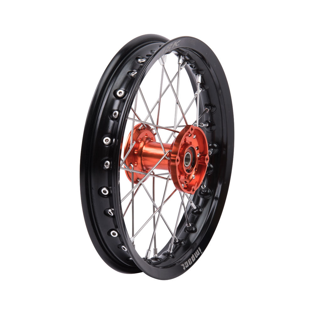 Tusk 1418490067 Impact Complete Front Wheel 12x1.60 Black Rim