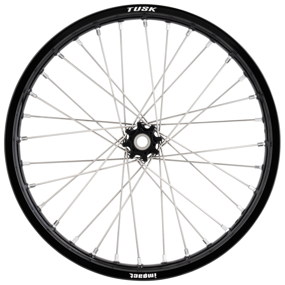 Tusk 1418490326 Impact Complete Front Wheel 19x1.60 Black Rim
