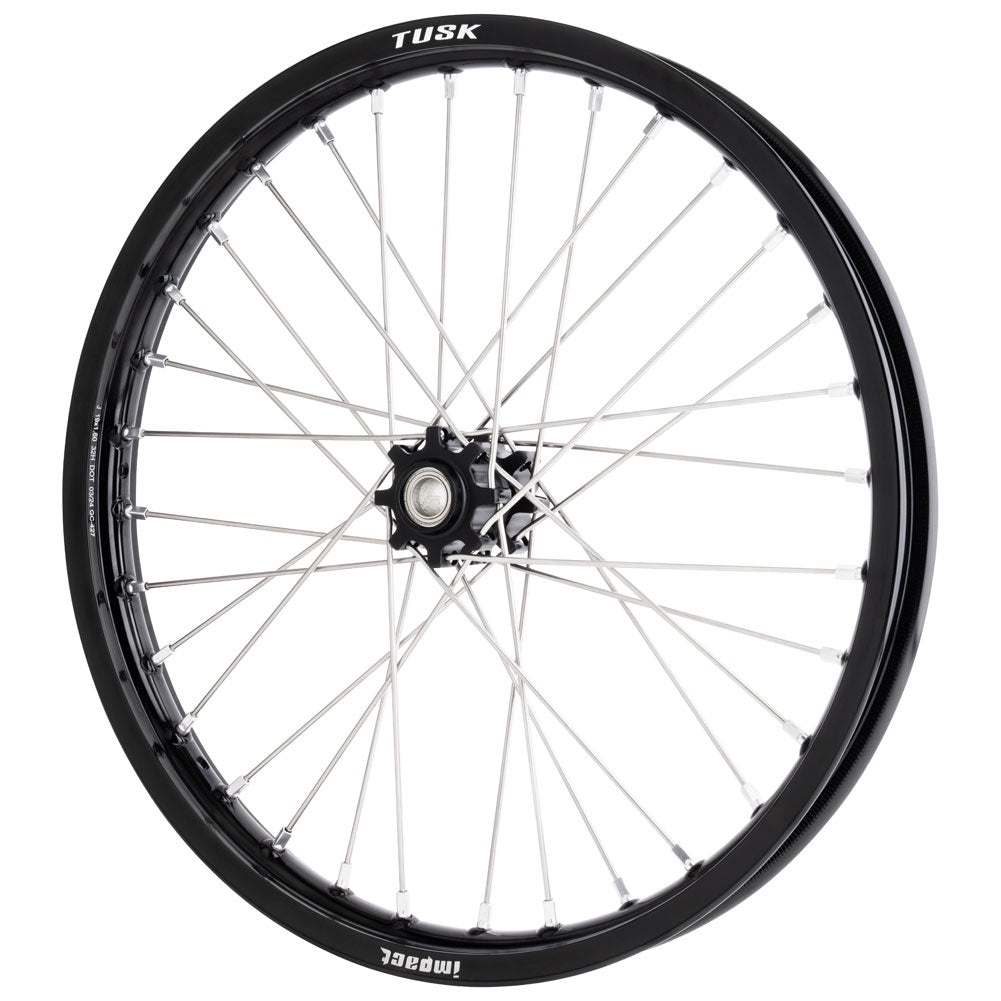 Tusk 1418490326 Impact Complete Front Wheel 19x1.60 Black Rim