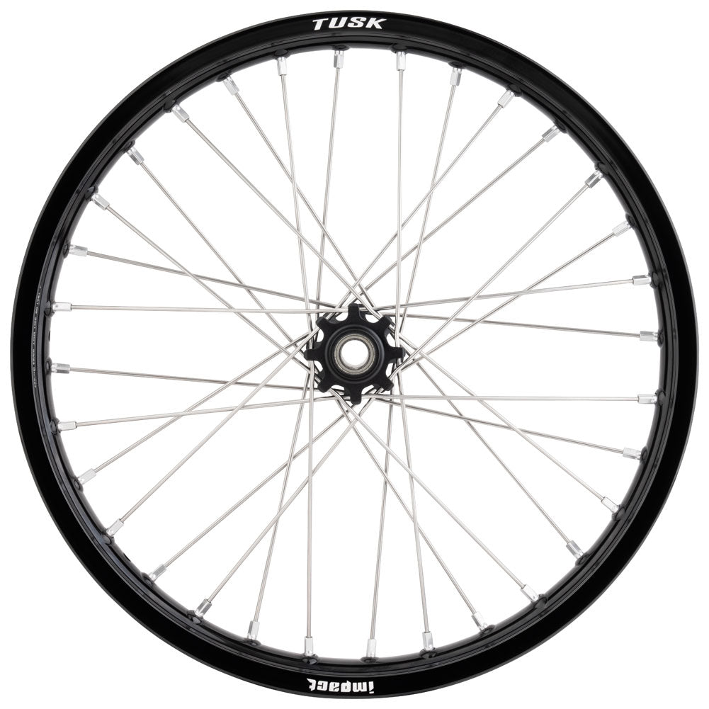 Tusk 1418490326 Impact Complete Front Wheel 19x1.60 Black Rim