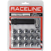 Raceline RLUG-CS19C Spline Lug Nut Kit with Spline Key 12 x 1.25 - 16 Pack - Chr