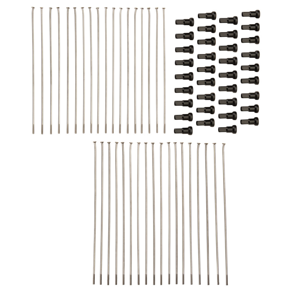 Tusk 1420280046 Motorcycle Spoke Kit - Front 21" Silver Spoke/Black Nipple