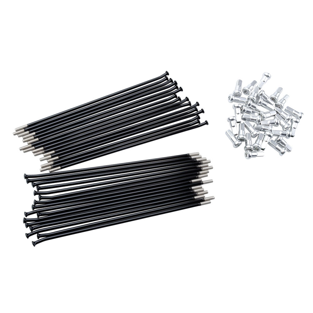 Tusk 1420290012 Motorcycle Spoke Kit - Rear 18" Black Spoke/Silver Nipple