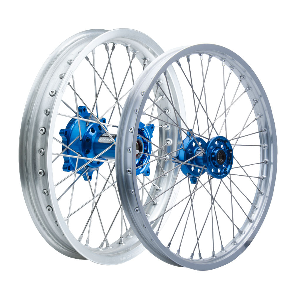 Tusk 1447520058 Impact Complete Front Rear Wheel 1.60x21 2.15x19 Silver Rim