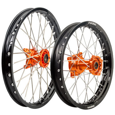 Tusk 1447520065 Impact Complete Front Rear Wheel 1.60x12 1.60x10 Black Rim