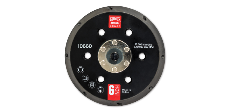 Griots Garage 10660 6in Vented Orbital Backing Plate (G9)