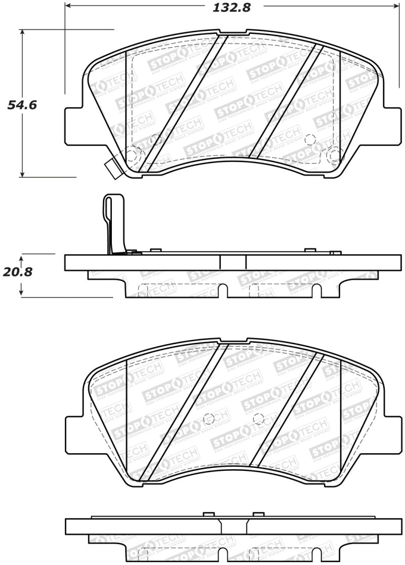 Stoptech 308.1593 Street Brake Pads - Rear