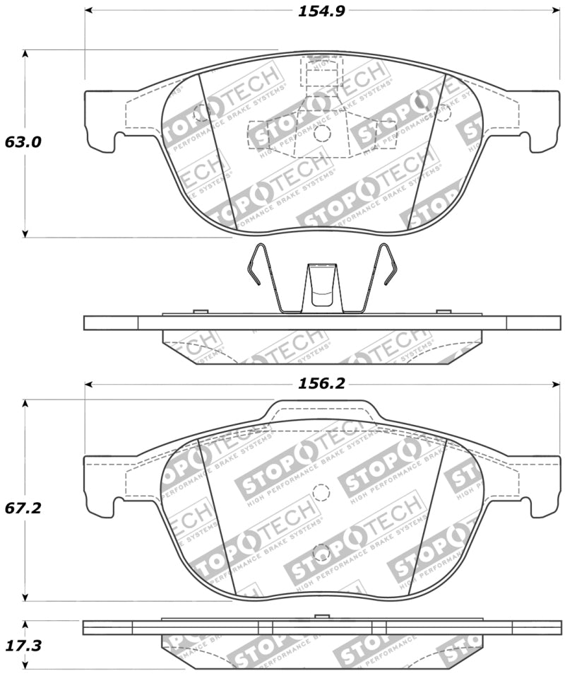 Stoptech 309.1044 Performance 04-09 Mazda 3 Front Brake Pads