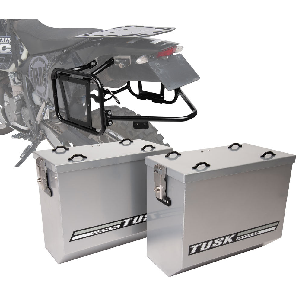 Tusk 1467340129 Aluminum Panniers with Pannier Racks V2 Large Silver
