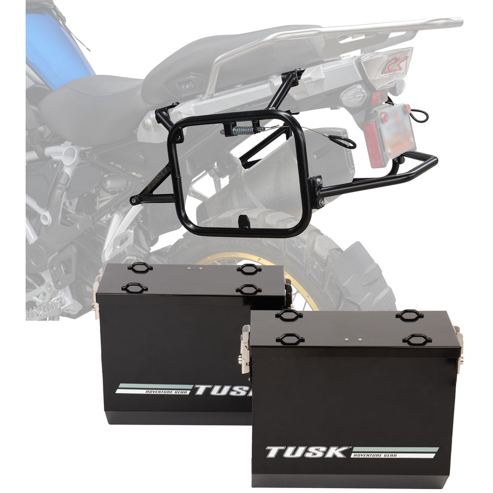 Tusk 1467340217 Aluminum Panniers w/Pannier Racks V2 Large Black