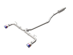 AFE 49-37015-L  2-1/2in 304 SS Cat-Back Exhaust w/ Blue Flame Tips 14-18 fits M