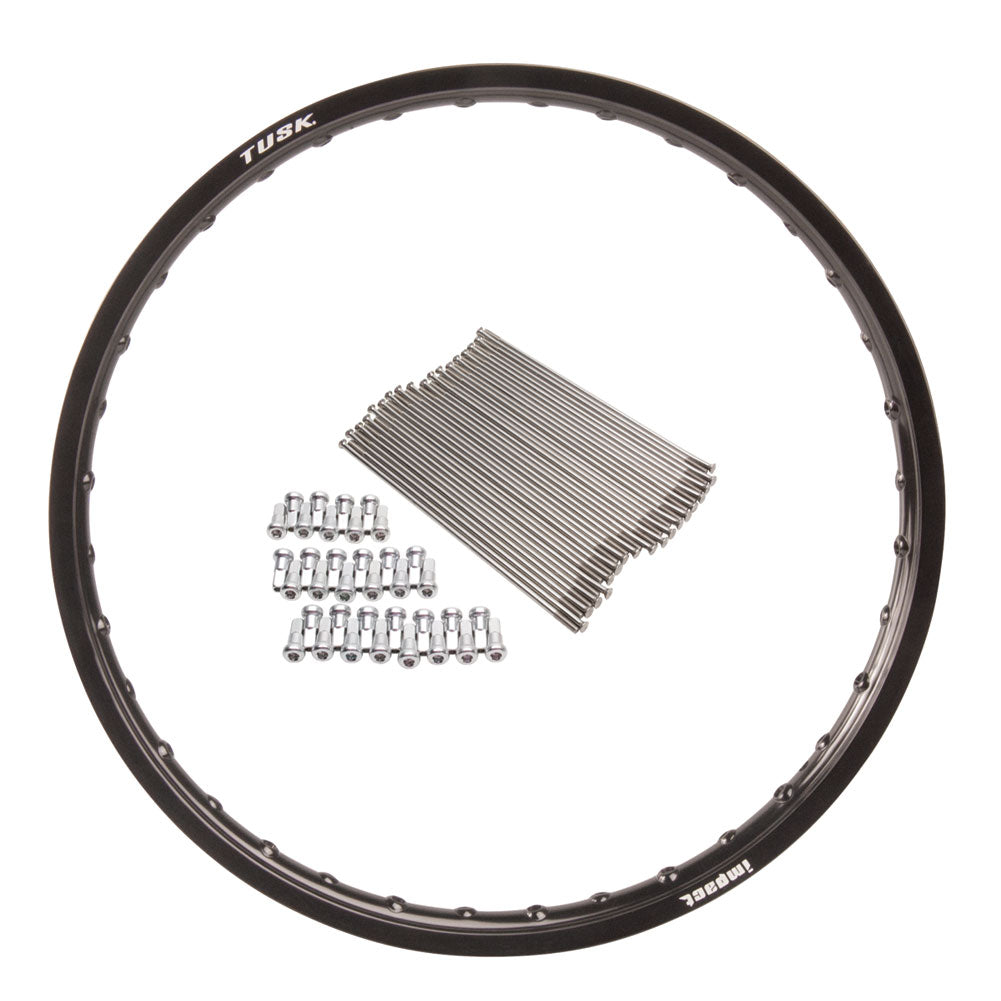 Tusk 1487500003 Impact Front Rim and Spoke Kit 21 x 1.60 Black
