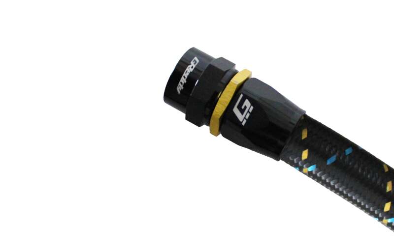 GReddy 12801000 AN10 Straight Swivel Hose End - Black/Gold Anodized