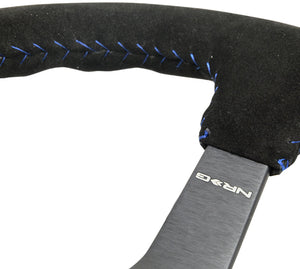 NRG RST-036MB-S-BL RST-036MB-S-BL Reinforced Steering Wheel Blk Suede/Blue