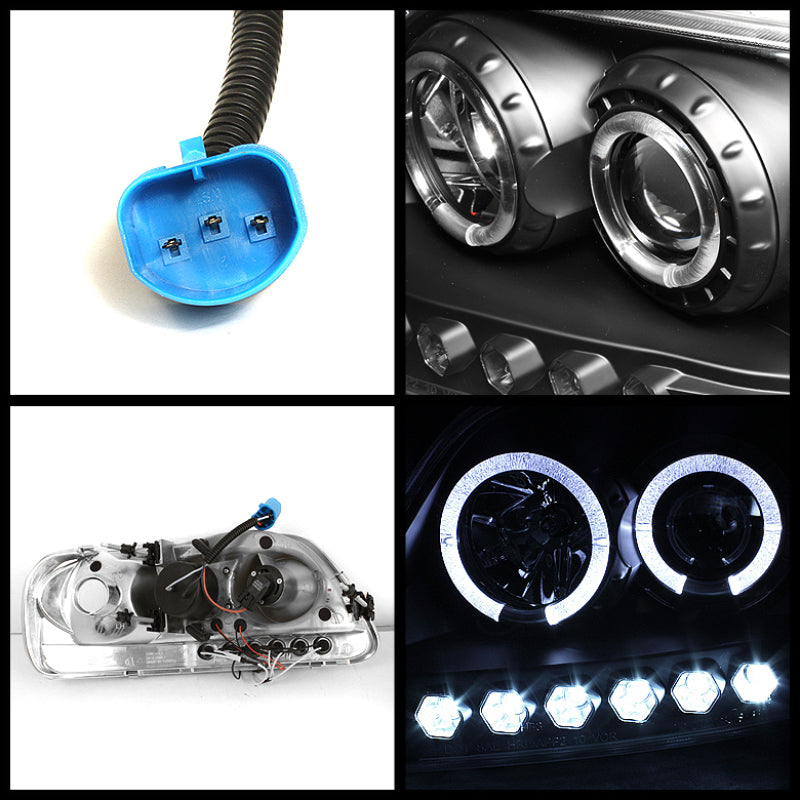 Spyder 5010261 fits Ford 97-03 F150 Projector - LED Halo Amber Reflctr LED Blk